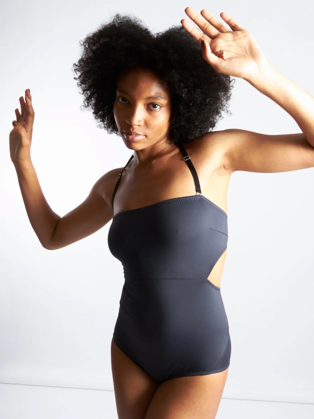 Malia Mills Emmanuella Velour Swimsuit One Piece Bodysuit Navy Blue Size 8